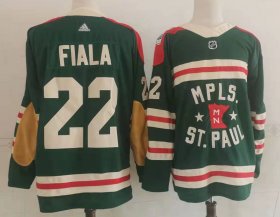 Wholesale Cheap Men\'s Minnesota Wild #22 Kevin Fiala Green 2022 Winter Classic Adidas Stitched NHL Jersey
