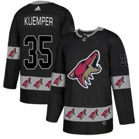 Wholesale Cheap Adidas Coyotes #35 Darcy Kuemper Black Authentic Team Logo Fashion Stitched NHL Jersey
