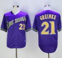 Wholesale Cheap Diamondbacks #21 Zack Greinke Purple Cooperstown Stitched MLB Jersey