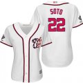 Wholesale Cheap Nationals #22 Juan Soto White Home 2019 World Series Champions Women's Stitched MLB Jersey