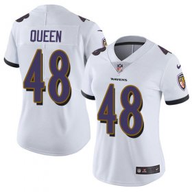Wholesale Cheap Nike Ravens #48 Patrick Queen White Women\'s Stitched NFL Vapor Untouchable Limited Jersey