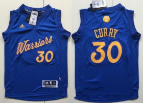 Cheap Youth Golden State Warriors #30 Stephen Curry adidas Royal Blue 2016 Christmas Day Stitched NBA Swingman Jersey