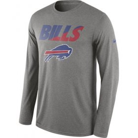 Wholesale Cheap Men\'s Buffalo Bills Nike Heather Gray Legend Staff Practice Long Sleeves Performance T-Shirt