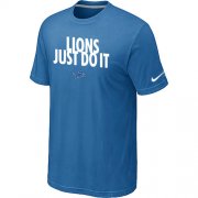Wholesale Cheap Nike Detroit Lions Just Do It Light Blue T-Shirt