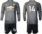 Wholesale Cheap Men 2020-2021 club Manchester united away long sleeve 14 black Soccer Jerseys