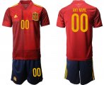 Wholesale Cheap Men 2021 European Cup Spain home red customized Soccer Jersey