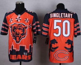 Wholesale Cheap Nike Bears #50 Mike Singletary Orange Men\'s Stitched NFL Elite Noble Fashion Jersey