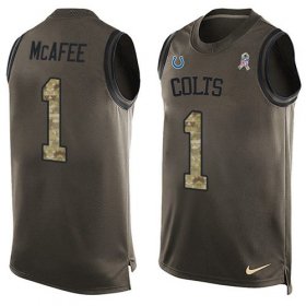 Wholesale Cheap Nike Colts #1 Pat McAfee Green Men\'s Stitched NFL Limited Salute To Service Tank Top Jersey