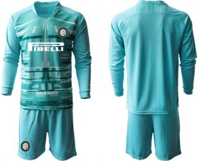 Wholesale Cheap Inter Milan Blank Light Blue Goalkeeper Long Sleeves Soccer Club Jersey