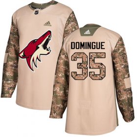 Wholesale Cheap Adidas Coyotes #35 Louis Domingue Camo Authentic 2017 Veterans Day Stitched Youth NHL Jersey