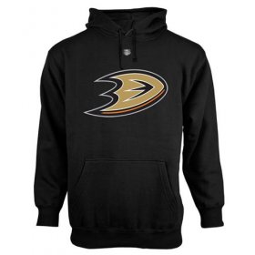 Wholesale Cheap Anaheim Ducks Old Time Hockey Big Logo with Crest Pullover Hoodie Black