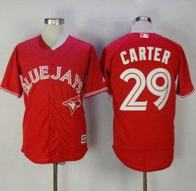 Wholesale Cheap Blue Jays #29 Joe Carter Red New Cool Base Canada Day Stitched MLB Jersey