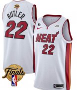Wholesale Cheap Men's Miami Heat #22 Jimmy Butler White 2023 Finals Association Edition With NO.6 Patch Stitched Basketball Jersey