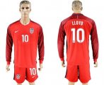 Wholesale Cheap USA #10 Lloyd Away Long Sleeves Soccer Country Jersey