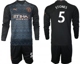 Wholesale Cheap Men 2021 Manchester city home long sleeve 5 soccer jerseys