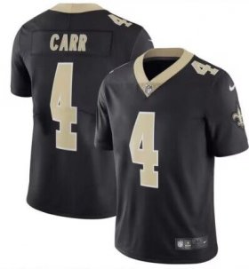 Cheap Men\'s New Orleans Saints #4 Derek Carr Black Vapor Limited Stitched Jersey