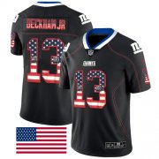 Wholesale Cheap Nike Giants #13 Odell Beckham Jr Black Men's Stitched NFL Limited Rush USA Flag Jersey
