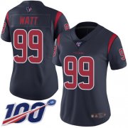 Wholesale Cheap Nike Texans #99 J.J. Watt Navy Blue Women's Stitched NFL Limited Rush 100th Season Jersey