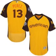 Wholesale Cheap Royals #13 Salvador Perez Gold Flexbase Authentic Collection 2016 All-Star American League Stitched MLB Jersey