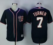 Wholesale Cheap Nationals #7 Trea Turner Navy Blue New Cool Base Stitched MLB Jersey
