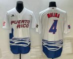 Cheap Men's Puerto Rico Baseball #4 Carlos Correa 2023 White World Baseball Classic Stitched Jerseys
