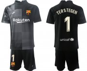 Wholesale Cheap Men 2021-2022 Club Barcelona black goalkeeper 1 Soccer Jersey
