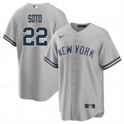 Cheap Men's New York Yankees #22 Juan Soto Gray Cool Base Stitched Baseball Jersey
