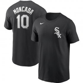 Wholesale Cheap Chicago White Sox #10 Yoan Moncada Nike Name & Number T-Shirt Black