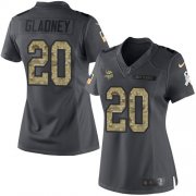 Wholesale Cheap Nike Vikings #20 Jeff Gladney Black Women's Stitched NFL Limited 2016 Salute to Service Jersey