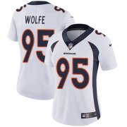 Wholesale Cheap Nike Broncos #95 Derek Wolfe White Women's Stitched NFL Vapor Untouchable Limited Jersey
