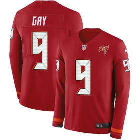 Wholesale Cheap Nike Buccaneers #9 Matt Gay Red Team Color Men\'s Stitched NFL Limited Therma Long Sleeve Jersey