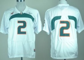Wholesale Cheap Miami Hurricanes #2 With No Name White Jersey