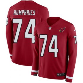 Wholesale Cheap Nike Cardinals #74 D.J. Humphries Red Team Color Men\'s Stitched NFL Limited Therma Long Sleeve Jersey
