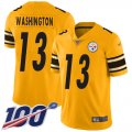 Wholesale Cheap Nike Steelers #13 James Washington Gold Men's Stitched NFL Limited Inverted Legend 100th Season Jersey