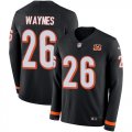 Wholesale Cheap Nike Bengals #26 Trae Waynes Black Team Color Men's Stitched NFL Limited Therma Long Sleeve Jersey