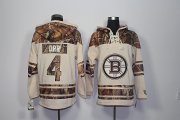 Wholesale Cheap Bruins #4 Bobby Orr Cream Camo NHL Hoodie