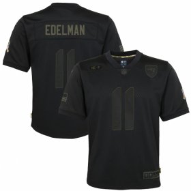 Cheap New England Patriots #11 Julian Edelman Nike Youth 2020 Salute to Service Game Jersey Black