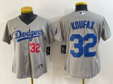 Cheap Women's Los Angeles Dodgers #32 Sandy Koufax Number Grey Cool Base Stitched Jersey