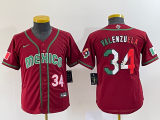 Wholesale Cheap Youth Mexico Baseball #34 Fernando Valenzuela 2023 Red World Classic Stitched Jersey 3