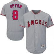 Wholesale Cheap Angels of Anaheim #8 Justin Upton Grey Flexbase Authentic Collection Stitched MLB Jersey