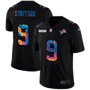 Cheap Detroit Lions #9 Matthew Stafford Men's Nike Multi-Color Black 2020 NFL Crucial Catch Vapor Untouchable Limited Jersey