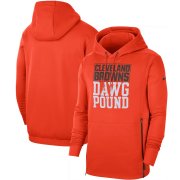 Wholesale Cheap Cleveland Browns Nike Sideline Local Performance Pullover Hoodie Orange