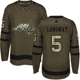 Wholesale Cheap Adidas Capitals #5 Rod Langway Green Salute to Service Stitched NHL Jersey