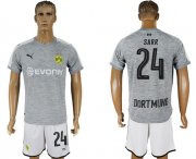 Wholesale Cheap Dortmund #24 Sarr Grey Soccer Club Jersey