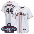 Wholesale Cheap Men's Houston Astros #44 Yordan Alvarez White 2022 World Series Champions Home Stitched Baseball Jersey