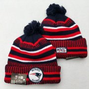 Wholesale Cheap Patriots Team Logo Red 100th Season Pom Knit Hat YD
