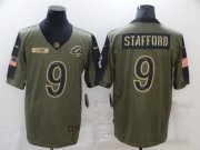 Wholesale Cheap Men's Los Angeles Rams #9 Matthew Stafford Nike Olive 2021 Salute To Service Limited Player Jersey