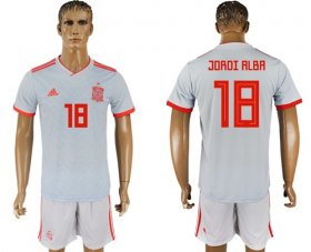 Wholesale Cheap Spain #18 Jordi Alba Away Soccer Country Jersey