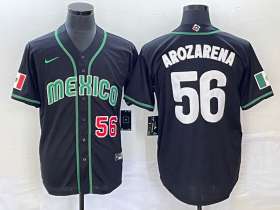 Wholesale Cheap Men\'s Mexico Baseball #56 Randy Arozarena Number 2023 Black World Classic Stitched Jersey