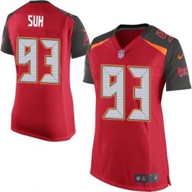 Wholesale Cheap Nike Buccaneers #93 Ndamukong Suh Red Team Color Women\'s Stitched NFL New Elite Jersey
